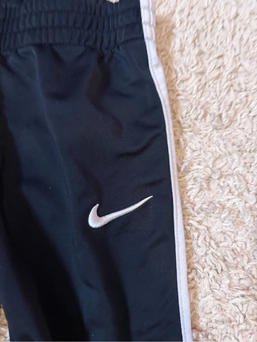 Nike Black Joggers with White Side Stripe and Swoosh